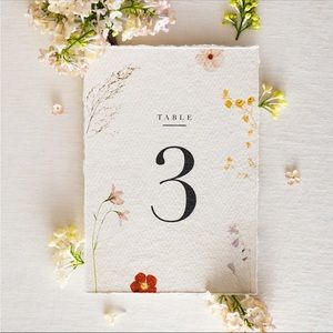Wedding Table Numbers 1-21 Floral
